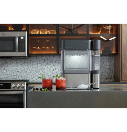 Countertop Nugget Ice Maker | Ice Machine with WiFi Connectivity | Smart Home Kitchen Essentials | Black Stainless
