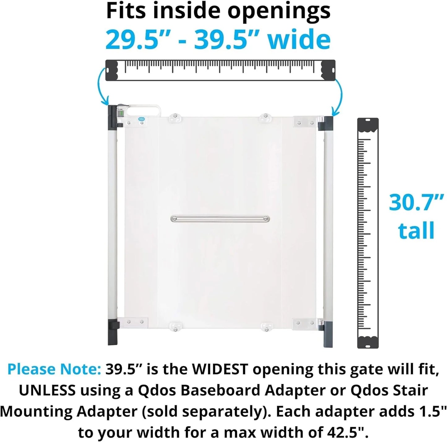 Crystal Designer Baby Safety Gate - Meets Tougher European Standards - Modern Design and Unparalleled Safety - Beauty & Safety Together at Last - Simple Installation | Hardware Mount