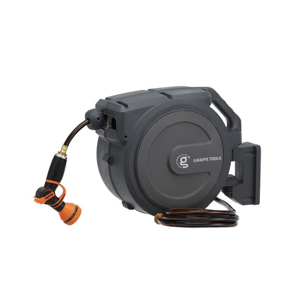 GIRAFFE TOOLS Hose Reel 1/2" 78 ft - Heavy Duty Wall Mounted Retractable