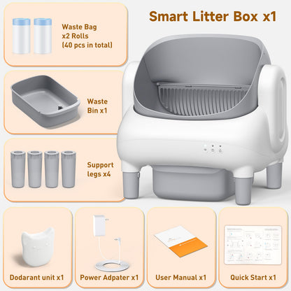 HAZRELA Automatic Cat Litter Box with App Control & Safety