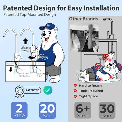 ISPRING RCC7AK Alkaline 6-Stage Reverse Osmosis System