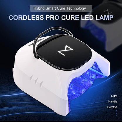 Professional Hybrid 86W Wireless Rechargeable UV LED Nail Curing Lamp Cordless Nail Dryer for Gel Nails, Manicure, Pedicure (Black)
