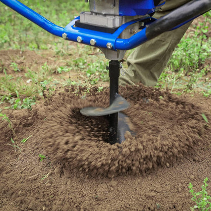 Post Hole Digger Gas Powered, 52cc 2.4 HP 2 Stroke Engine Earth Auger with 8" Drill Bit, EPA Compliant Post Hole Auger