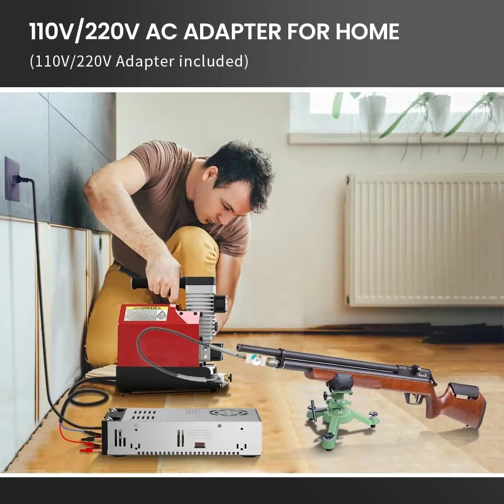 CS2 Portable PCP Air Compressor, 4500Psi/30Mpa, Oil-Free,Powered by Car 12V DC or Home 110V AC with Adapter (Included), Paintball Tank Compressor with Extra Moisture-Oil Separator