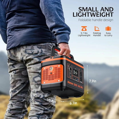 Portable Power Station, 297Wh Backup Lithium Battery Generator with 600W AC Output and 100W Fast Charging, Solar Generator for Outdoors Camping, Travel Emergency, Home Blackout