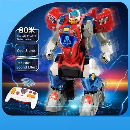 One-key Deformation Dinosaur Robot With Sound and Llight Music Dinosaur knowledge Remote Control Dinosaur RC Robot Toy Children