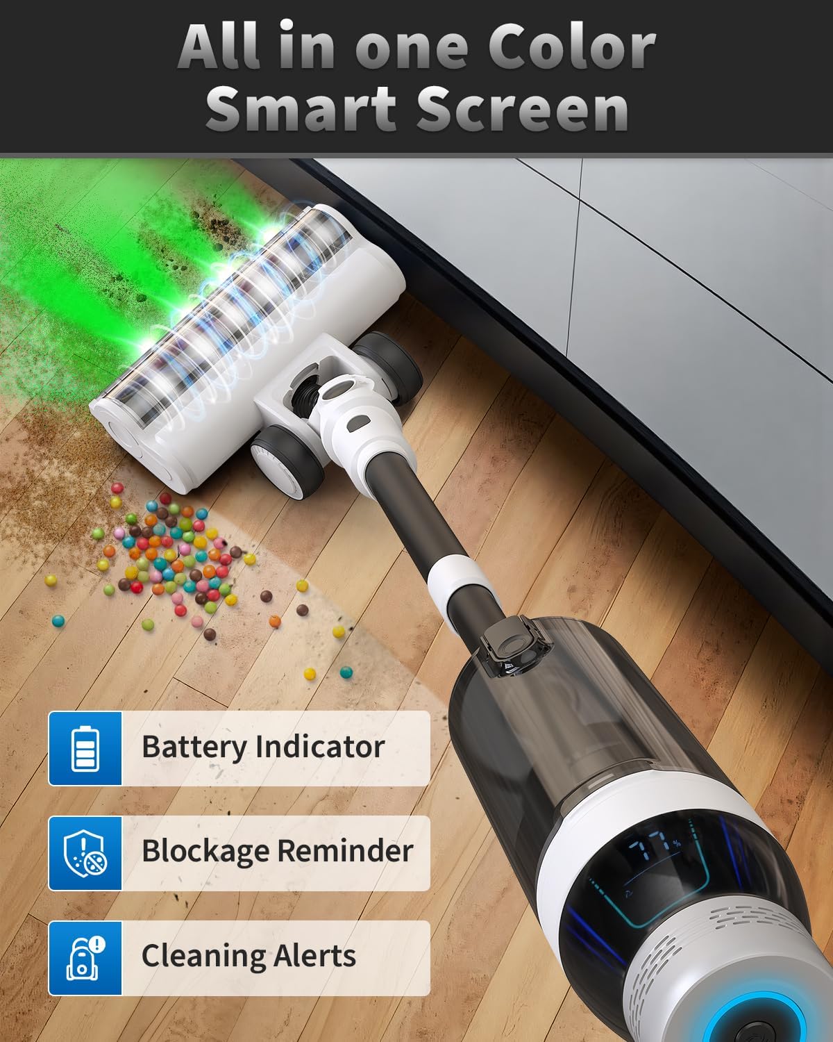 NUYUPO Cordless Vacuum Cleaner with 2 Batteries & 110 Min Runtime