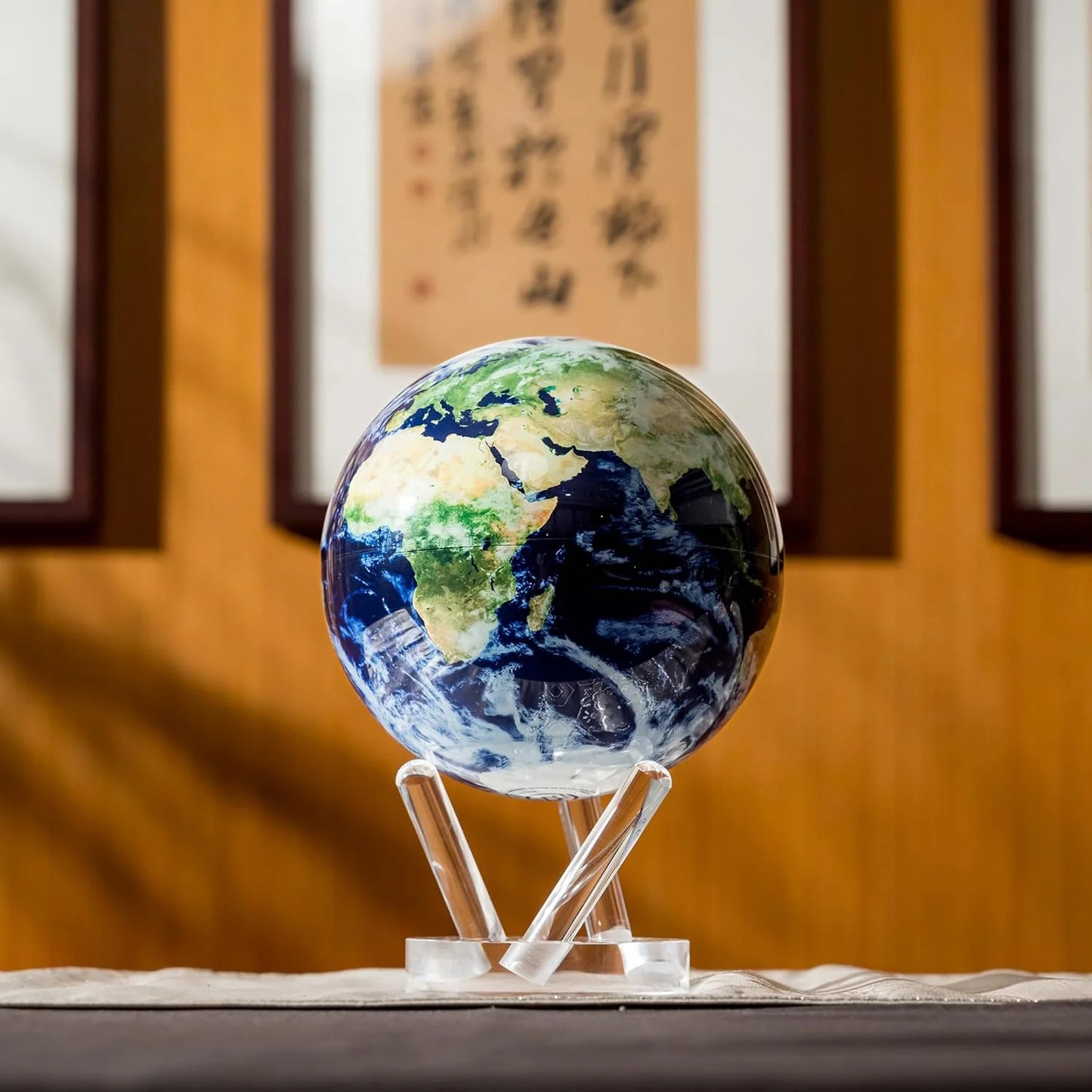 MOVA 4.5" Self-Rotating Globe Earth with Clouds, Light Powered