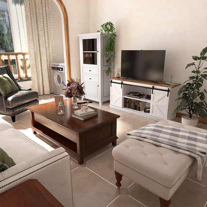 JUMMICO TV Stand for 65 Inch TV with Storage Cabinets