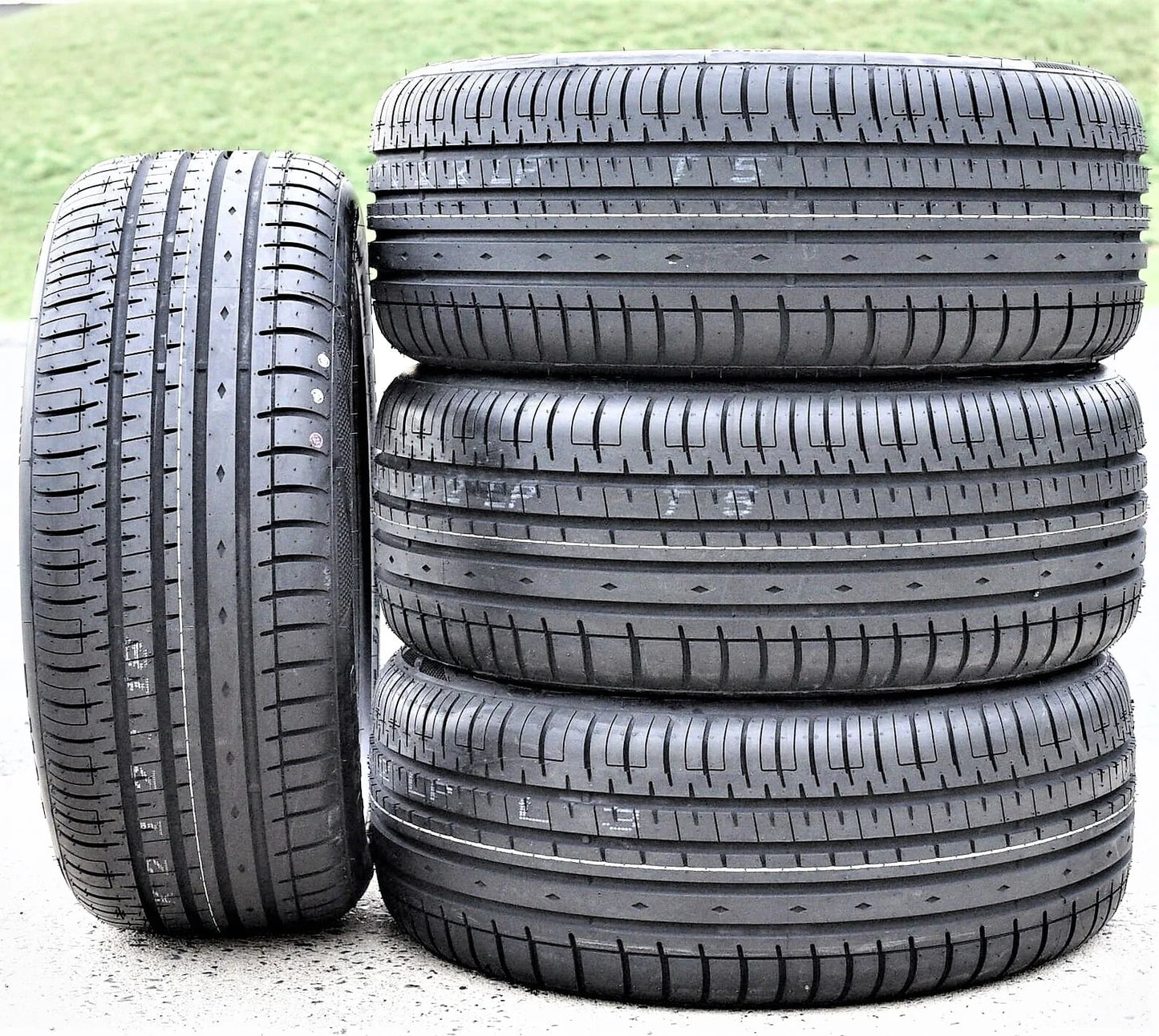 One set of 4(4)255/35R20 ZR 97Y XL A/S performance tires for: 2007-10 Mercedes-Benz S550 4Matic, 2017-18 Audi Q3 Technik