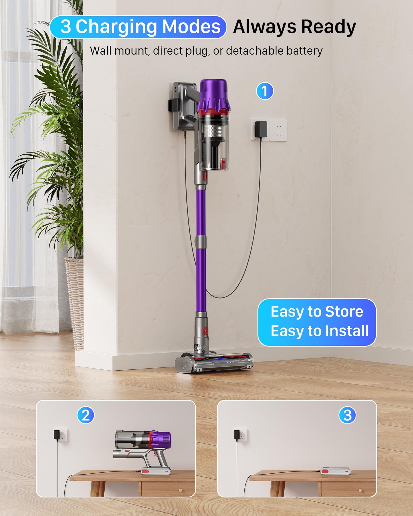 IXLION Cordless Vacuum Cleaner - Powerful, Lightweight HEPA Stick
