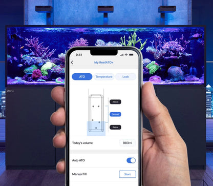 Red Sea 3-in-1 ReefATO + ATO Auto Top Off System for Aquarium | Water On Floor Alarm | App Controled with Fish Tank Temperature Probe