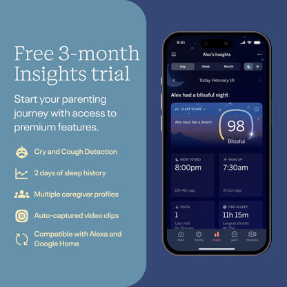 NANIT Pro Smart Baby Monitor - 1080p Wi-Fi Camera, 2-Way Audio