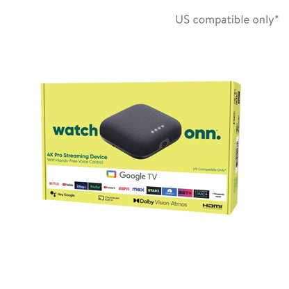 Onn. 4K Pro Streaming Device with Google TV, 4K UHD, Dolby Vision & Atmos, Hands Free Voice Control, Wi Fi 6, Smart Hub