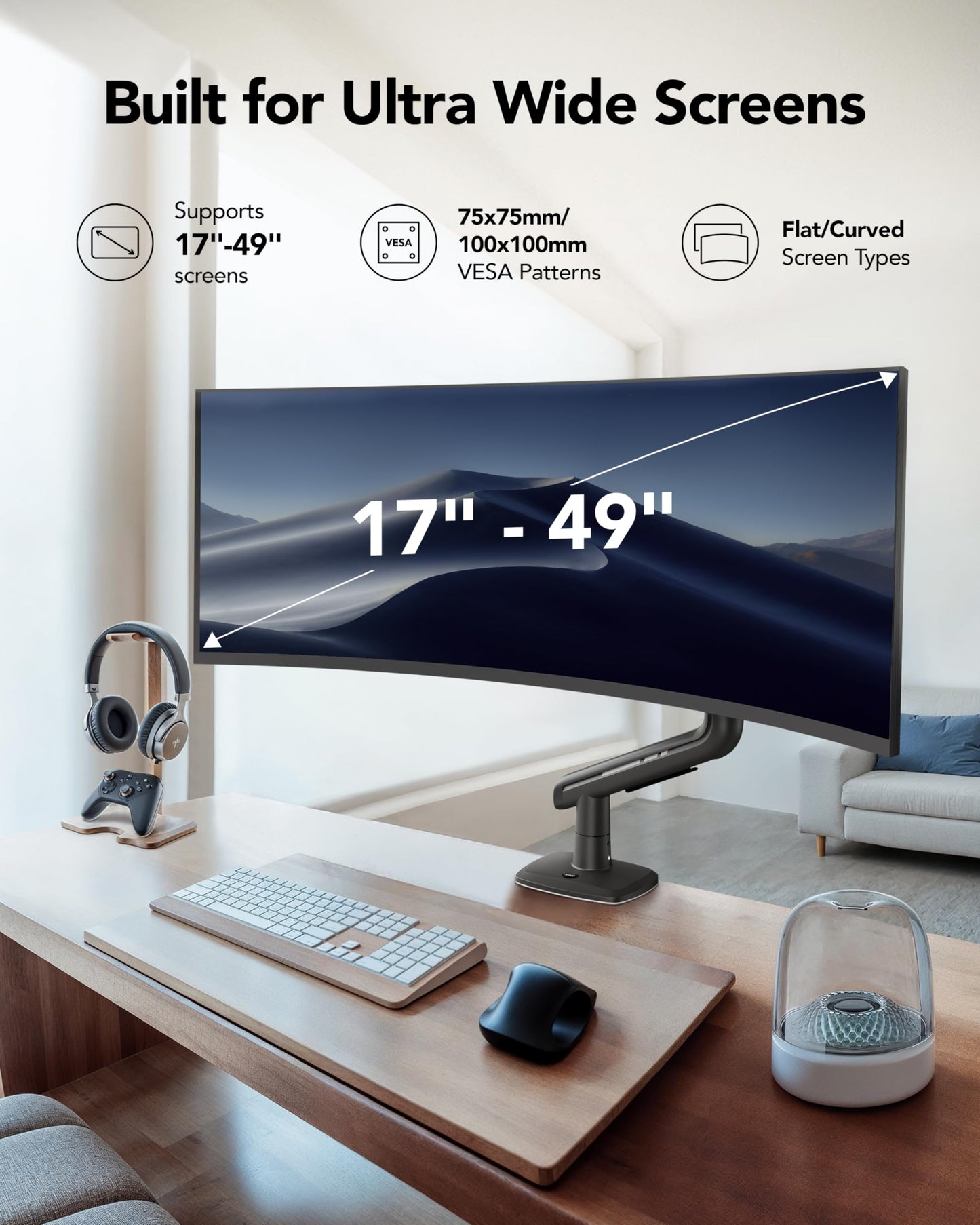 HUANUO TitanLift Heavy Duty Monitor Arm for 49" Screens