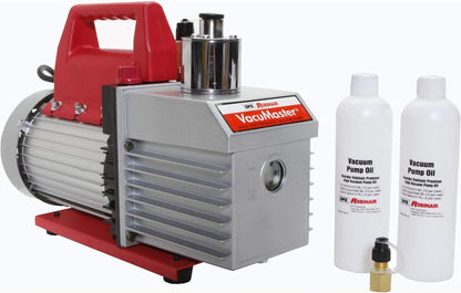 VacuMaster Economy Vacuum Pump - 2-Stage, 8 CFM, CHROME,Red/Silver